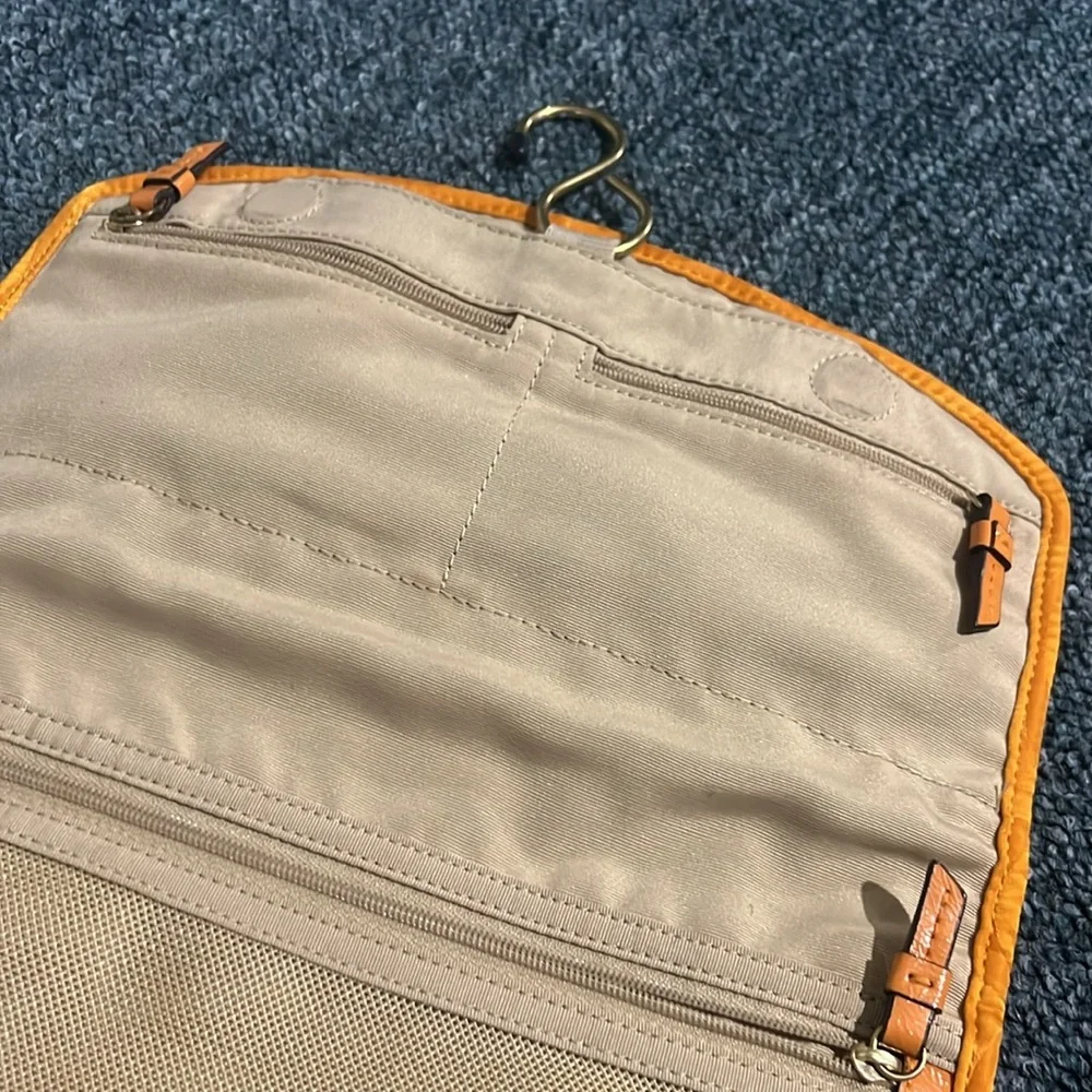 Coach Orange travel, toiletries vacation cosmetic Bag vintage yellow, rare big C - Picture 6 of 13